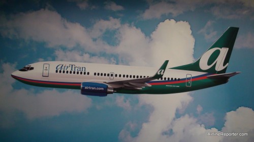 A nice AirTran Boeing 737-700 drawing in the trainer's break room.