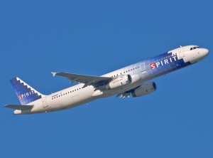 Spirit Airlines Airbus A321 with unique Blue/White livery