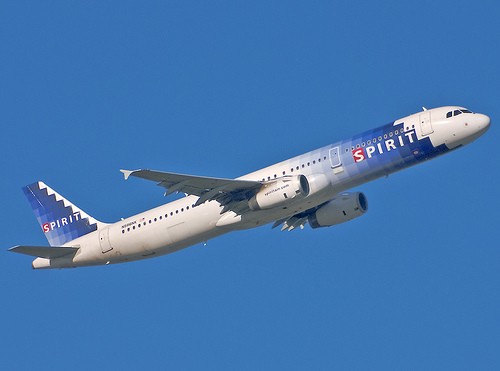 Spirit Airlines Airbus A321 with unique Blue/White livery