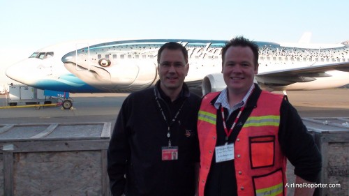 That's me (in the awesome vest) and Brad Tillman (CEO of Alaska Airlines) in front of Salmon-3-Salmon
