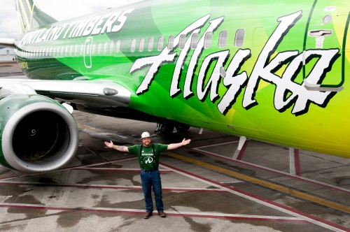 Alaska Airlines Timbers livery with a Timber. Photo by Alaska.