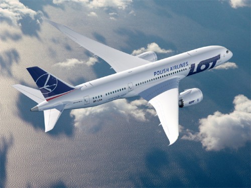 LOT's new livery to debut on the Boeing 787 Dreamliner. Photo courtesy of Boeing and LOT. Click for larger.