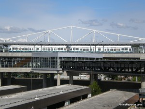 Seattle's Link Light Rail waiting at Seattle-Tacoma International Airport