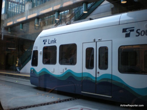 The outside of the Link Light Rail.