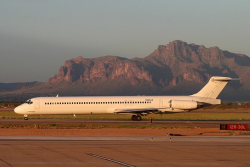 JPATS MD-83 (N965AS) at Sunset in Arizona