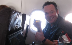 Cheers! Me on Horizon Air this last weekend flying to Reno.