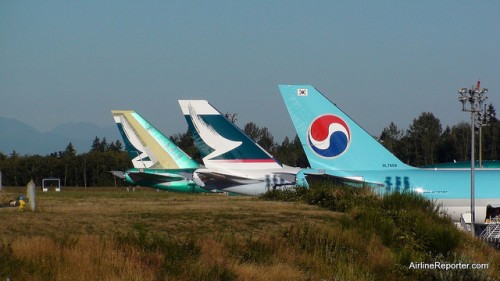 Three new Boeing 747-8's at Paine Field