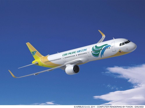 Cebu Pacific of the Philippines has finalised a firm order with Airbus for the purchase of 30 A321neo aircraft. The aircraft will be configured with 220 seats in a single class layout. Photo from Airbus. Click for larger.