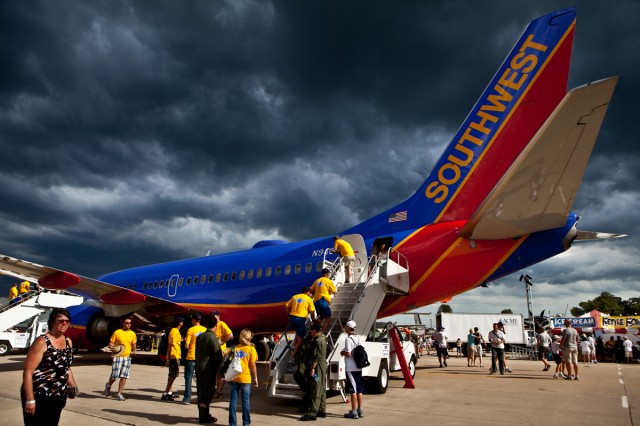 The Southwest Boeing 737 sits at OshKosh 2011. 