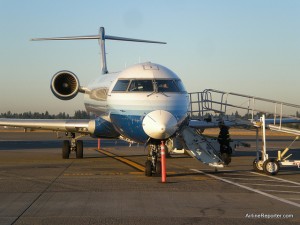 United Express CRJ-700 on the tarmac at Seattle
