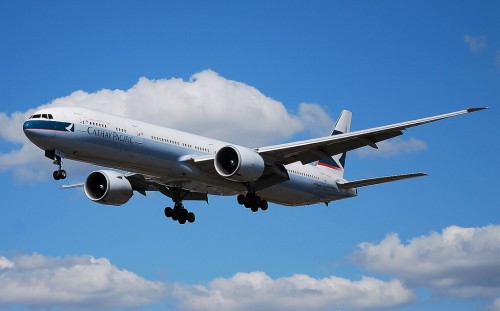 Boeing announced on Aug 10, 2011 that Cathay Pacific Airways has ordered eight 777F and four 777-300ERs. The airline already operates 35 777s and has a backlog of 36. Photo from Tim Milne/Flickr. Click for larger.