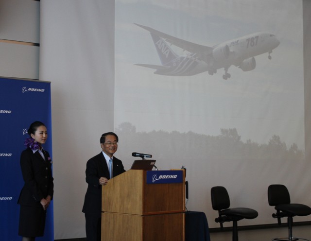 Satoru Fujiki, ANA senior vice president, answers questions about ANA and the 787. 