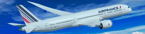 Rendering of the Boeing 787 Dreamliner in Air France livery. Image from Air France.