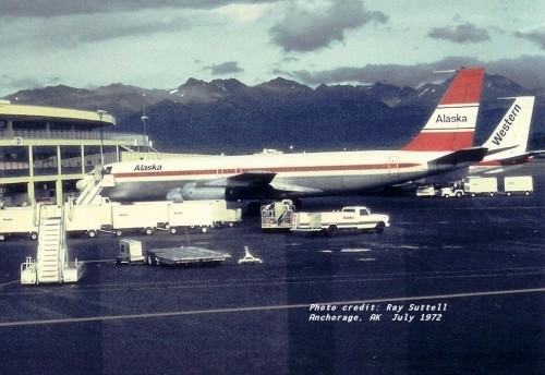 N705PA with black "Alaska" on the plane