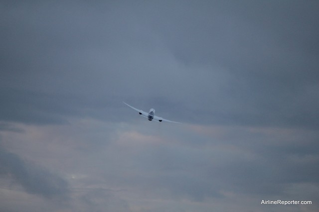 ANA pilots wave the wings as they head off to Japan.