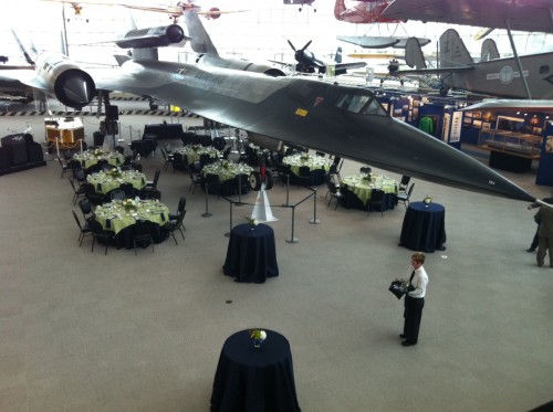 Had dinner with RwandAir and Boeing under an SR-71 at the Museum of Flight -- RAD! Click for larger.