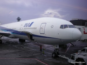 ANA Boeing 777-300ER (JA781A) at Narita after my 11hr flight from LAX.