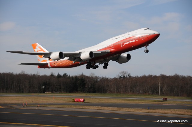 Boeing 747-8 Intercontinental's First Flight. Click for larger.