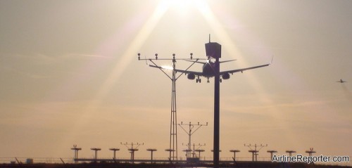 AirTran Boeing 737 landing in Atlanta.