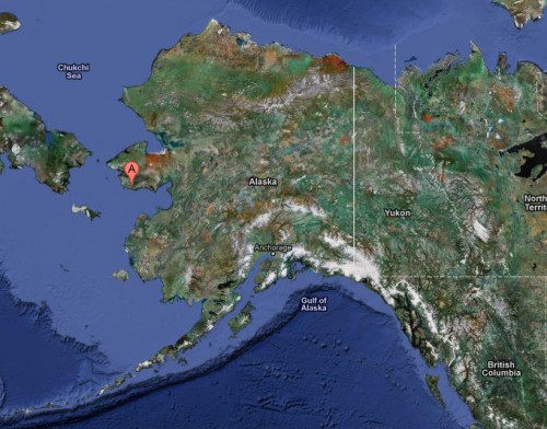 Screen shot from Google Maps of Nome Alaska