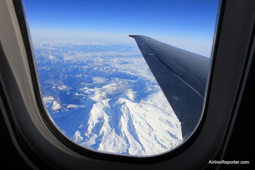 Got a nice view of Mount Rainier heading south towards Vegas.