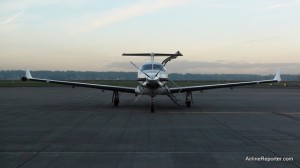 SeaPort Air Pilatus PC-12 (N58VS) parked at Portland before our flight back to Seattle.