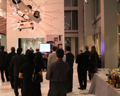 Invited VIP Delta guests at the Seattle Art Museum. Yes, those are Ford Taurusi hanging from the ceiling.