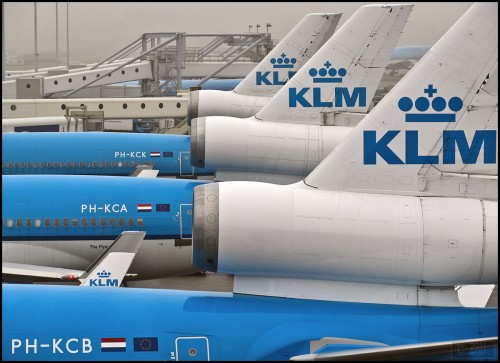 Three KLM MD-11's at Schiphol.