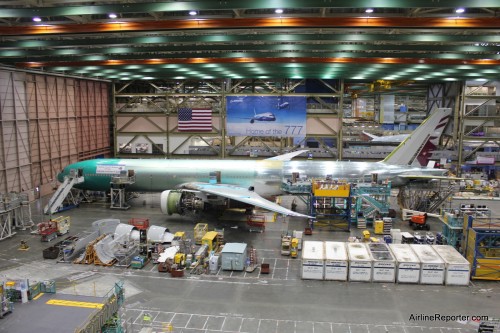 Taken in February 2011 inside the Boeing Factory, this 777-300ER is the 24th 777 for Qatar.