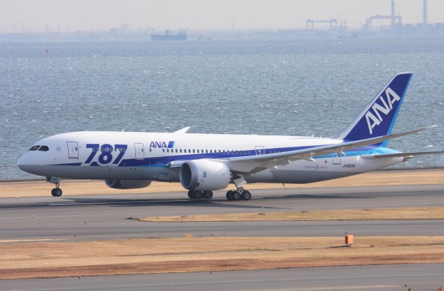 ANA Boeing 787 (JA805A) departing Haneda Rwy34R as ANA1255 in the morning of 14 Jan 2012. Photo by Runway21R.