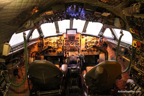 The wonderfully restored cockpit of the Comet 4C.