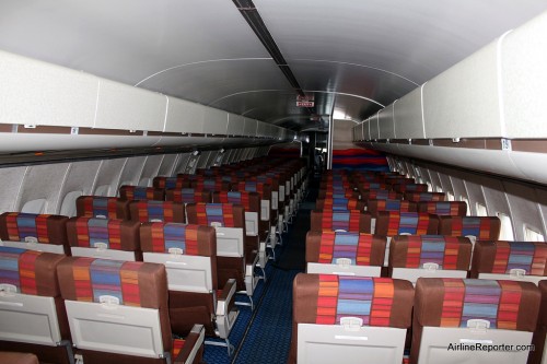 The interior of the 727 looks almost like it did when it was delivered. Can you see the obvious difference?