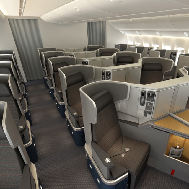 This is a preview of what American Airline's business class in their new Boeing 777-300ER. Image from American.