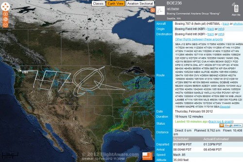 Starting at about 1pm on 2/9 and ending on the morning of 2/10, Boeing 787 ZA236 created this epic design.