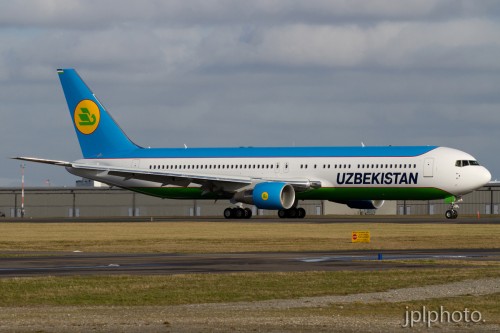 Brand New Uzbekistan Boeing 767-300ER (UK67003). Photo by Jeremy Dwyer-Lindgren.