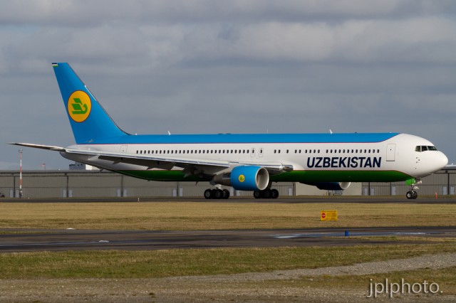 Brand New Uzbekistan Boeing 767-300ER (UK67003). Photo by Jeremy Dwyer-Lindgren. 