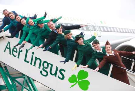 Flight crew on stairs. Photo by Aer Lingus.