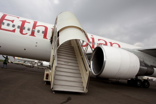 Boarding onto the Boeing 767-300ER to Jo'Burg