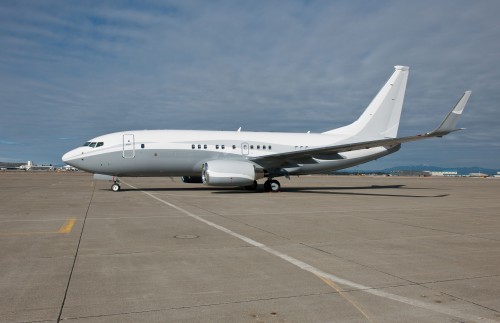 The exterior of the new Boeing Business Jet 737. Hi-Res, click for larger. Photo from Boeing.