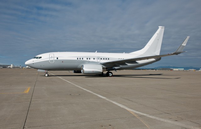The exterior of the new Boeing Business Jet 737. Hi-Res, click for larger. Photo from Boeing. 