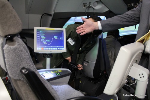 The flight instructor's chair is where a lot of the action is at. Photo by Jeremy Dwyer-Lindgren / NYCAviation.com.