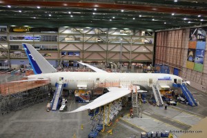 Boeing 787 Dreamliner for ANA in Boeing's factory. Photo by AirlineReporter.com.