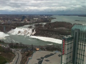 View of Niagara Falls from the hotel -- not too shabby. View of Niagara Falls from the hotel -- not too shabby.