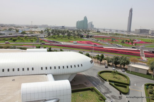 Yes. The building is designed to look like an airliner. Only in Dubai.