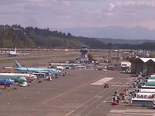 Image of Air Force One taking off from Boeing Field on May 10, 2011. CLICK FOR LARGER.