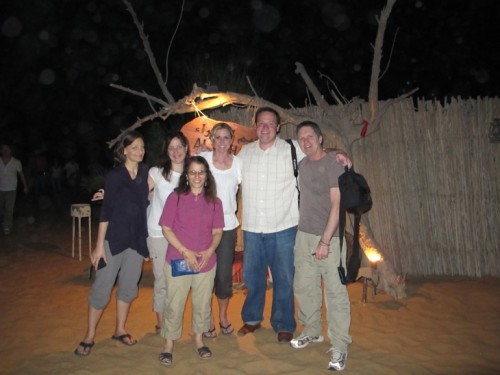 Sarah, Allison, Harriet, Kim, David and Tom during our trip to Dubai.