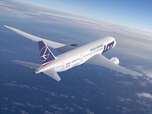 Computer image of LOT's Boeing 787 Dreamliner. Image from LOT.