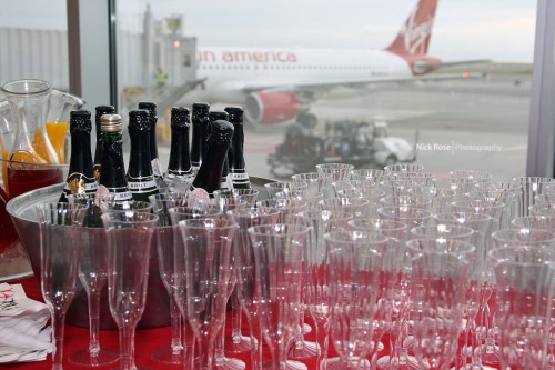 Some bubbly in San Fran before take off.