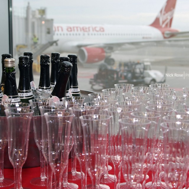 Some bubbly in San Fran before take off.