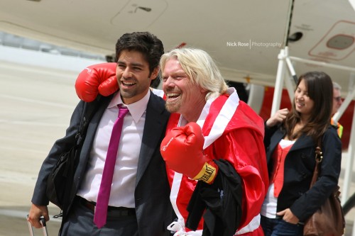 Adrian Grenier from the show Entourage with Sir Richard Branson.